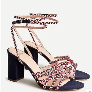 J crew multi braided strap heel NWT